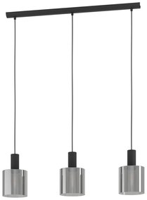 Черно висящо осветително тяло със стъклен абажур GOROSIBA – EGLO