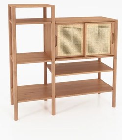 Дъбова дървена етажерка за книги 120x123 cm Pola - The Beds