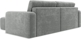 Сив шенилов сгъваем/с място за съхранение ъглов диван (десен ъгъл) Kona – Makamii