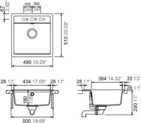 мивка Manhattan Schock Cristalite-Бял