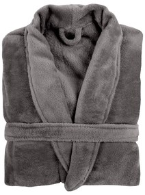 Сив плюшен халат за баня , L/XL Cozy - Tiseco Home Studio