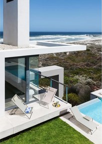 Кафяво-сив градински шезлонг метален Taylor – Bizzotto