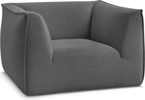 Тъмносиво кресло от рипсено кадифе Giorgia – Bobochic Paris