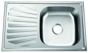 Кухненска мивка ICK 8022 L TAMPICO, неръждаема стомана, лява, със сифон, 80x50см