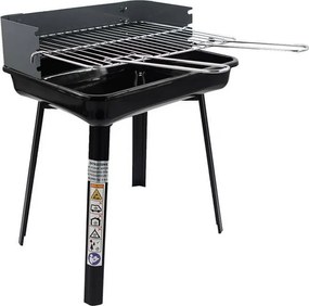 Барбекю на дървени въглища Master Grill & Party MG936, Регулируема решетка, Сгъваемо, Черен