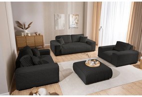 Тъмносив диван от рипсено кадифе 213 cm Justin – Ropez