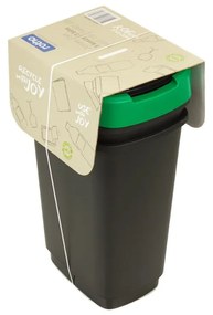 Черни контейнери за рециклиране в комплект от 3 контейнера за сортирани отпадъци от рециклирана пластмаса 25 л Twist - Rotho