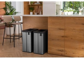 Сиво кошче за боклук за рециклиране от рециклирана пластмаса 54 l Verto Recycle – Curver