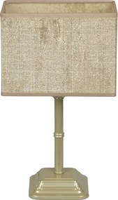 Настолна лампа БРИК, никел, абажур Сарай Бронз, 1xE27