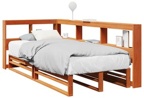 3324507 vidaXL Легло с етажерка за книги, без матрак, 100x200 см, бор масив