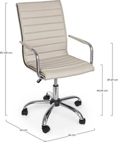 Кафяво-сив офис стол от имитация на кожа Perth – Yes Everyday