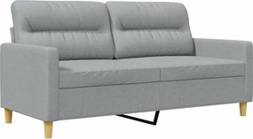 359235 vidaXL 2-местен диван, светлосив, 140 см, плат