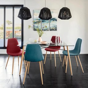 Трапезен стол atmosphera Roka, Кадифе - Тюркоаз