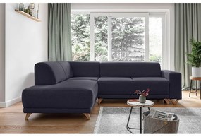 Антрацитен разтегателен/с място за съхранение ъглов диван (ляв ъгъл/L форма) Classy Sophie – Miuform