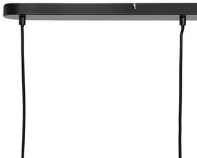 Арт Деко висяща лампа черна с димно стъкло правоъгълна 4-лампи - Bao