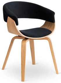 Тапициран кадифен фотьойл GARY - различни цветови варианти златен дъб - сив