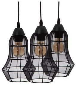 Черно висящо осветително тяло с текстилен абажур ø 40 cm – Ixia