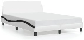 373204 vidaXL Рамка за легло Dover, бяло-черна, 140x200 см, изкуствена кожа