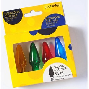К-кт 4бр. резервни крушки FELICIA E10/14V/0,1A цветни