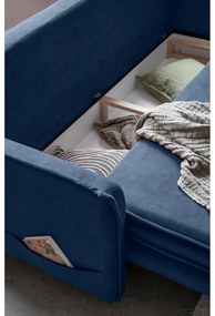 Тъмносин кадифен разтегателен диван 225 cm Charming Charlie – Miuform