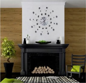 Разопакован: Стенен часовник Esperanza Geneva EHC004, 50 см, Кристални елементи, Сребрист