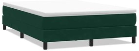3315876 vidaXL Боксспринг легло без матрак, тъмнозелено, 140x220 см, кадифе