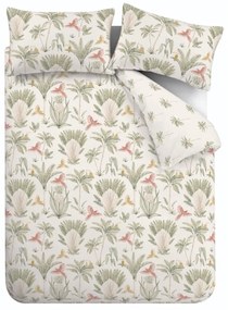 Бежово двойно удължено спално бельо 230x220 cm Paradiso Palm – Catherine Lansfield