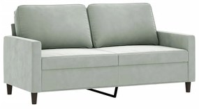 359199 vidaXL 2-местен диван, светлосив, 140 см, кадифе