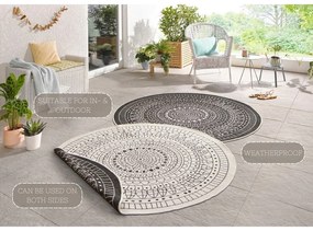 Черно-кремав килим за открито, ø 200 cm Porto - NORTHRUGS
