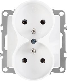 Двоен контакт със заземяване OSTE JNH002-G White