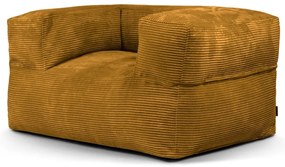 Пуф от рипсено кадифе в цвят горчица MooG – SLOWDOWN