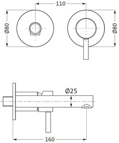 Външни части за миене на стени Herzbach DESIGN iX II-Black