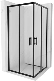 Mexen Rio квадратна душ кабина 90 x 90 см, прозрачна, черна - 860-090-090-70-00