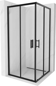 Mexen Rio квадратна душ кабина 90 x 90 см, прозрачна, черна - 860-090-090-70-00
