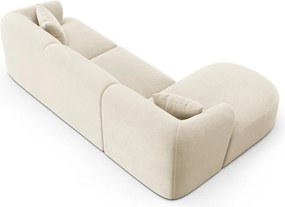 Бежов кадифен ъглов диван (ляв ъгъл) Campi – Cosmopolitan Design