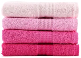 Комплект от 4 розови кърпи за баня Rose, 70 x 140 cm Rainbow - Foutastic