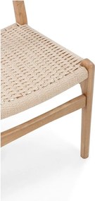 Трапезни столове в комплект 2 бр. от масивно каучуково дърво в естествен цвят Biel – MOME