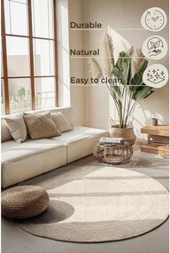 Кремав двустранен/ръчно изработен ютен кръгъл килим ø 200 cm Braided – Hanse Home