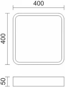 Лампа за таван Cloud-Gkri-Tetragono-24W