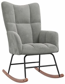 328139 vidaXL Люлеещ се стол, светлосив, кадифе