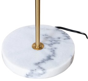 Лампа за маса месинг с кафяв велурен абажур 35см - Kaso