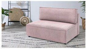 Светлорозов модул за диван от велур, централна част Nihad modular - Bobochic Paris