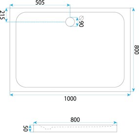 Корито за душ кабина-акрилно Rea Belmond White 80x100