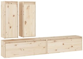 3100179 vidaXL ТВ шкафове, 4 бр, бор масив