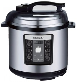 Мултикукър под налягане Crown CPC-506BF, 1000W, 6 л, 11 програми, 95 kPa, Отложен старт, Таймер, LCD, Сребрист/черен