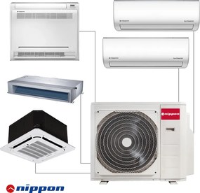 Външно тяло на мултисплит система Nippon N50D-42HFN8-Q, 42000 BTU, 80 м2, А++/А, R-32, Бял