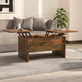 819293 vidaXL Кафе маса, опушен дъб, 80x50x42,5 см, инженерно дърво