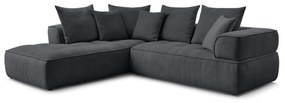 Тъмносив шенилов ъглов диван (ляв ъгъл/L форма) Whesley – Bobochic Paris