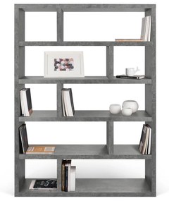 Сив шкаф за книги от бетон 120x173 cm Dublin - TemaHome