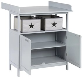 Сив детски скрин с маса за преповиване 87x100x75 cm Hamburg – Roba